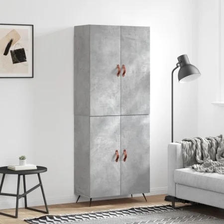 Aparador alto madera contrachapada gris hormigón 69,5x34x180 cm by vidaXL, Sideboards - Ref: Foro24-3195655, Price: 150,31 €,...