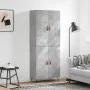 Aparador alto madera contrachapada gris hormigón 69,5x34x180 cm by vidaXL, Sideboards - Ref: Foro24-3195655, Price: 150,31 €,...