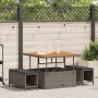 Conjunto de Comedor de Jardín Gris Poliratán