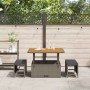 Conjunto de Comedor de Jardín Gris Poliratán