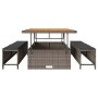 Conjunto de Comedor de Jardín Gris Poliratán