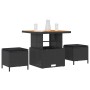 Conjunto de Comedor de Jardín Negro Poliratán