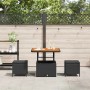 Conjunto de Comedor de Jardín Negro Poliratán
