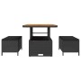 Conjunto de Comedor de Jardín Negro Poliratán