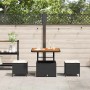 Conjunto de Comedor de Jardín Negro Poliratán
