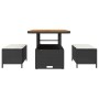 Conjunto de Comedor de Jardín Negro Poliratán