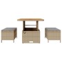 Conjunto de Comedor de Jardín Beige Poliratán
