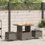 Conjunto de Comedor de Jardín Gris Poliratán
