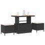 Conjunto de Comedor de Jardín Negro Poliratán