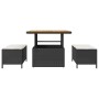 Conjunto de Comedor de Jardín Negro Poliratán
