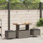 Conjunto de Comedor de Jardín Gris Poliratán