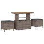 Conjunto de Comedor de Jardín Gris Poliratán