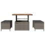 Conjunto de Comedor de Jardín Gris Poliratán