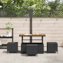 Conjunto de Comedor de Jardín Negro Poliratán