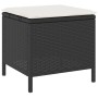 Conjunto de Comedor de Jardín Negro Poliratán