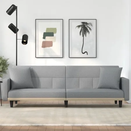 Schlafsofa mit Kissen, helles graues Stoff von vidaXL, Sofas - Ref: Foro24-351875, Preis: 299,40 €, Rabatt: %