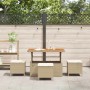 Conjunto de Comedor de Jardín Beige Poliratán