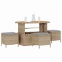 Conjunto de Comedor de Jardín Beige Poliratán