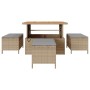 Conjunto de Comedor de Jardín Beige Poliratán
