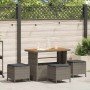 Conjunto de Comedor de Jardín Gris Poliratán