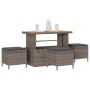 Conjunto de Comedor de Jardín Gris Poliratán
