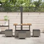 Conjunto de Comedor de Jardín Gris Poliratán