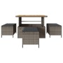 Conjunto de Comedor de Jardín Gris Poliratán