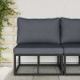 Muebles de Exterior con cojín con almohada Negro Aluminio