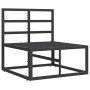 Muebles de Exterior con cojín con almohada Negro Aluminio