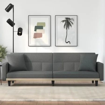 Sofa bed with dark gray fabric cushions by vidaXL, Sofas - Ref: Foro24-351876, Price: 294,62 €, Discount: %