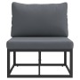 Muebles de Exterior con cojín con almohada Negro Aluminio