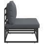 Muebles de Exterior con cojín con almohada Negro Aluminio