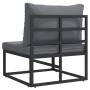 Muebles de Exterior con cojín con almohada Negro Aluminio