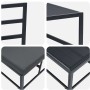 Muebles de Exterior con cojín con almohada Negro Aluminio