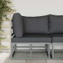 Muebles de Exterior con cojín con almohada Negro Aluminio