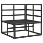 Muebles de Exterior con cojín con almohada Negro Aluminio