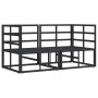 Muebles de Exterior con cojín con almohada Negro Aluminio