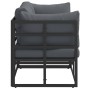 Muebles de Exterior con cojín con almohada Negro Aluminio