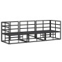 Muebles de Exterior con cojín con almohada Negro Aluminio