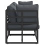 Muebles de Exterior con cojín con almohada Negro Aluminio