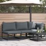 Muebles de Exterior con cojín con almohada Negro Aluminio en Sofás modulares de exterior | Comprar online en Foro24