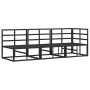 Muebles de Exterior con cojín con almohada Negro Aluminio