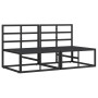 Muebles de Exterior con cojín con almohada Negro Aluminio