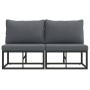 Muebles de Exterior con cojín con almohada Negro Aluminio