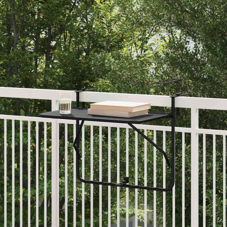 Mesa Colgante de Balcón Negro 60 x 39 x 65 cm Acero