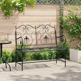 Banco de jardín Negro 104 x 54 x 93cm Acero Banco de jardín Negro 104 x 54 x 93cm Acero