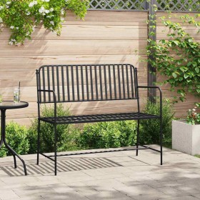 Banco de jardín Negro 104 x 54 x 93cm Acero Banco de jardín Negro 104 x 54 x 93cm Acero