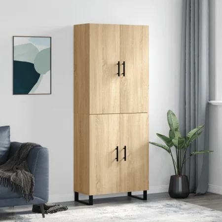 High oak-colored plywood sideboard 69.5x34x180 cm by vidaXL, Sideboards - Ref: Foro24-3195702, Price: 156,76 €, Discount: %