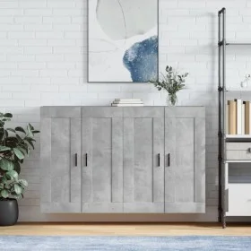 Wall cabinets 2 pcs concrete gray engineered wood by vidaXL, Sideboards - Ref: Foro24-3198037, Price: 126,53 €, Discount: %