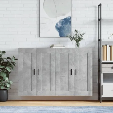 Wall cabinets 2 pcs concrete gray engineered wood by vidaXL, Sideboards - Ref: Foro24-3198037, Price: 126,53 €, Discount: %